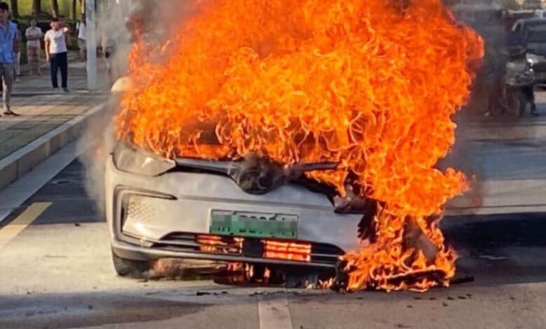 how many electric cars have caught fire